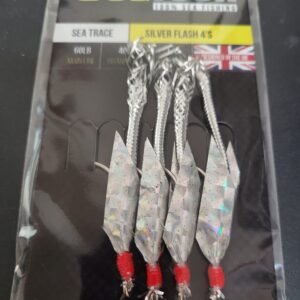 5 sets 4 hook Seatech Silver flash tinsel feathers
