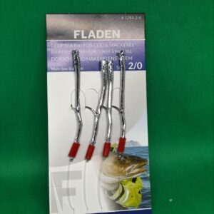 10 sets Fladen 4 hook size 2/0 silver mackerel feathers 1284-2/0